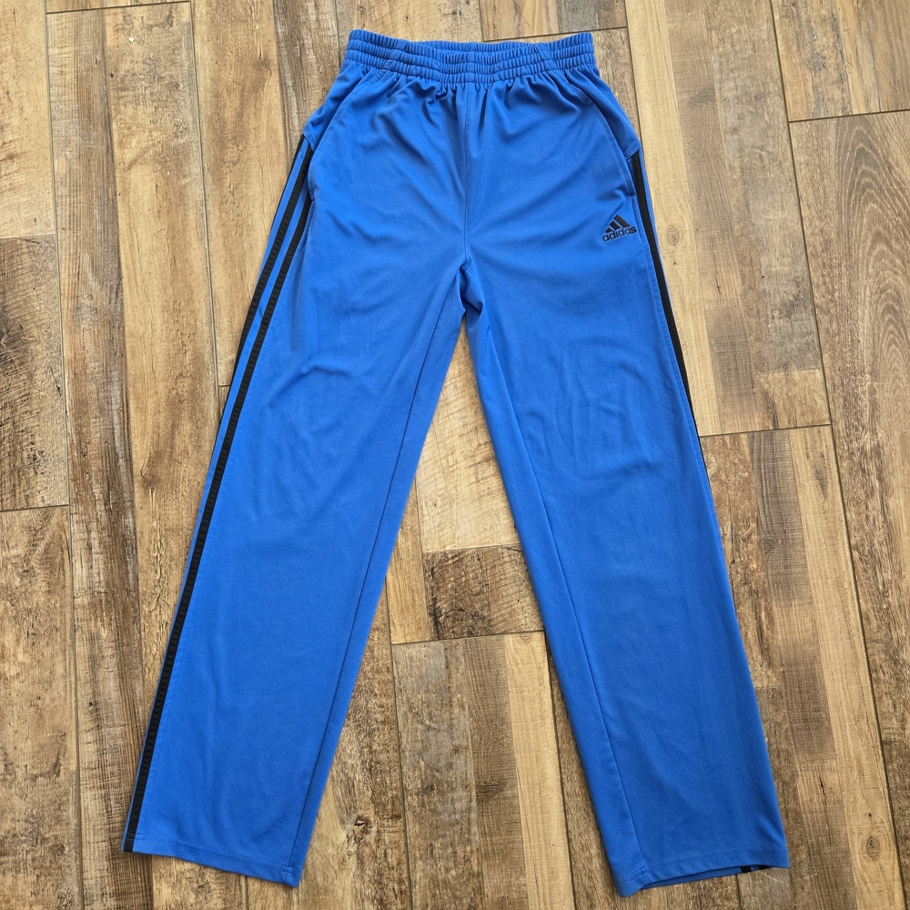 Adidas Youth Boys Blue 3-Stripe Track Pants Athletic Trousers Size Large 14/ 16